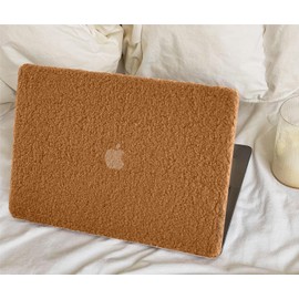 GABraden Compatible with MacBook pro 13 inch Case,2020-2016(A2338 M1 A2159 A2251 A2289 A1989 A1706) with Touch ID and 2 Pack Keyboard Protectors,Faux Skin Plush Laptop Hard Shell（Brown Plush）