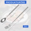 Extendable Fork Spoon, 2 Piece Telescopic Fork Spoon Set, Stainless