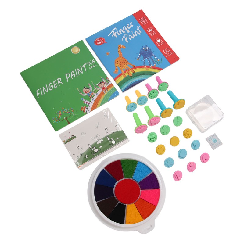 Finger Paint Kit Multi Colors Washable Funny DIY Crafts Finger