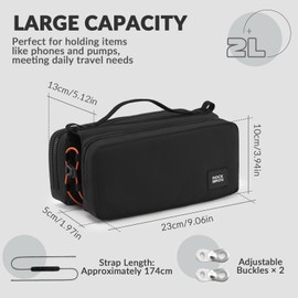 ROCKBROS Bicycle Frame Bag Large Capacity Top Tube Bag with 2 Side Pockets Bike Tool Bag Cycling Storage Bag with 1 Adjustable Shoulder Strap, 7 Colors