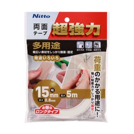 Nitoms T4542 Super Strong Double Sided Tape, Multi-purpose, 0.6 inch (15 mm) x 16.4 ft (5 m)