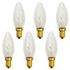 6 Pack C26 LED Replacement Bulbs, 3V Clear Torpedo Tip