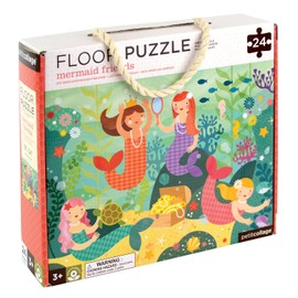 Petit Collage Floor Puzzle Ocean Life 24 Pieces | Large Puzzle for Kids | Completed Puzzle 18" x 24" | Great Gift for Kids Ages 3+