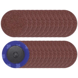 sourcing map 25pcs Quick Change Sanding Discs 2" 36 Grit R-Type Roll Lock Aluminum Oxide Conditioning Disc Sandpaper for Die Grinder Grinding Fast Cutting, Red Brown