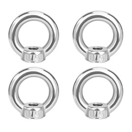 4 Stück Juttzzei Ringmutter M5, Verbessertes 304 Edelstahl Ringösen, M5 Ringmuttern Augenmutter, Ösenmutter für Befestigen Sie hängende Ornamente Blumentöpfe Schaukelständer