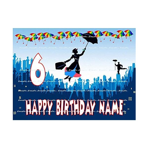 MARY POPPINS: Personalized edible Birthday Party Cake topper decoration premium frosting sheets