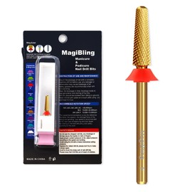 MagiBling Small Cone Tapered Nail Drill Bits for False Nail Apply, Trimming, Gel Removal, 3/32'' Tungsten Carbide Bits, Two-way Rotation, Manicure Pedicure Cuticle Gel Polishing Tools, Fine.