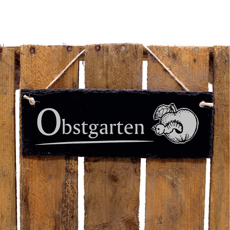 Decorative Slate Sign with Fruit Garden Design 22 x 8