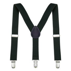 DonDon Boys' Braces Bow Tie Set Elastic and Adjustable Length for Children from 1-8 Years, dark green