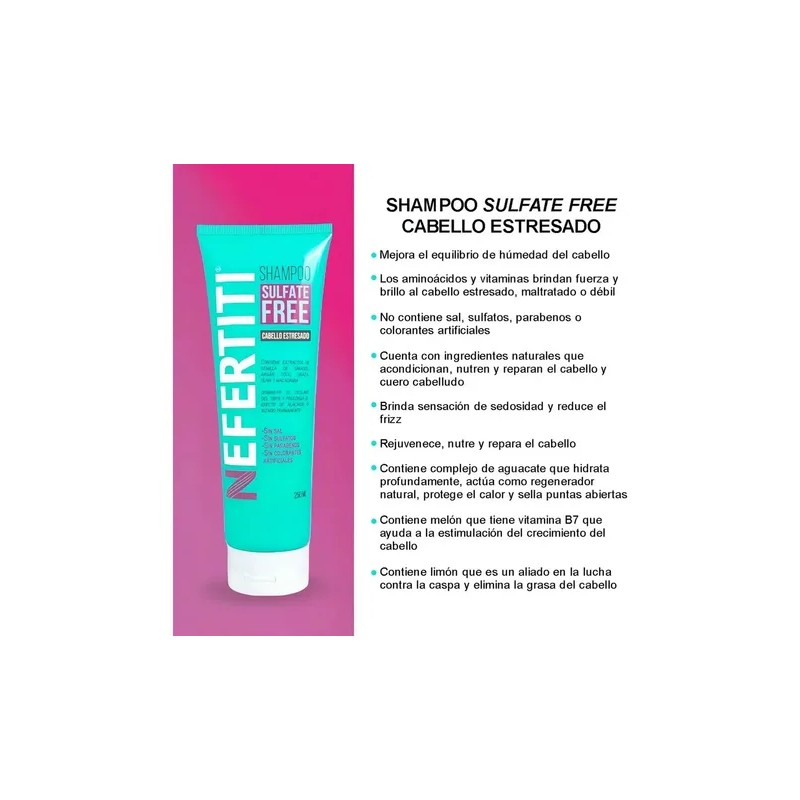Nefertiti Shampoo Mascarilla Sulfate Free Cabello Estresado