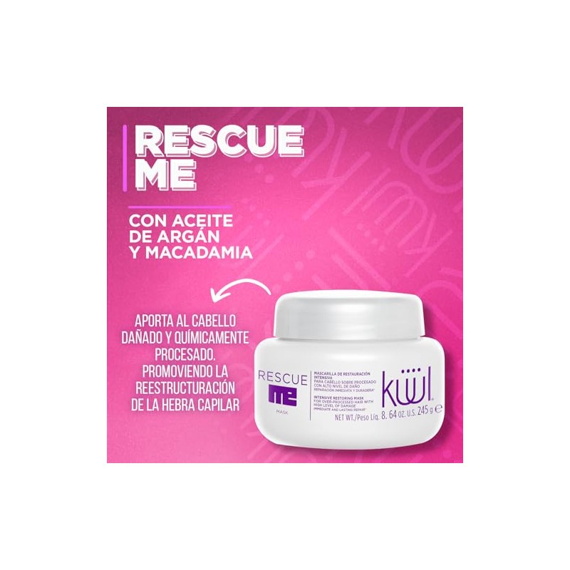 KÜÜL Mascarilla Rescue Me Reparadora Cabello Dañado Hidratación Brillo 245g