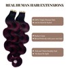 Body Wave Tape in Hair Extensions Human Hair Natural Black