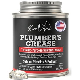 Silicone Grease (8oz), Silicone Paste | Plumbers Grease | Made in USA - Multi-Purposebfor Faucet Stems, Valves, Cartridges & DIY Projects