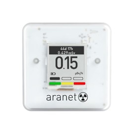SAF Aranet Radiation Detector, Dosimeter, Portable, Measures Dose Rate & Total Dose of Ionizing Radiation, E-Ink Display, 4-Year Battery Life, Bluetooth Connection, Free App with Graphics & Alarm