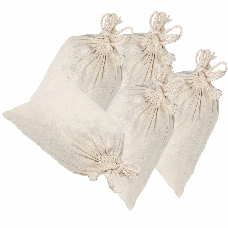 Household Beige Large Capacity Natural Cotton Drawstring Storage Laundry Sack