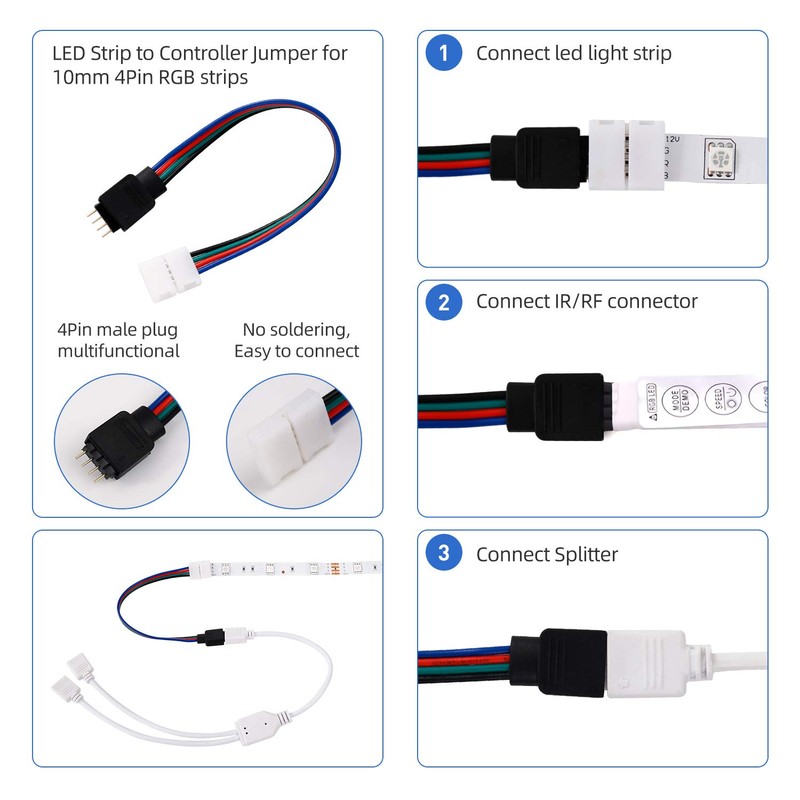 MAOXWY LED Strip Light Connector Kit, Led Strip Accessories Set