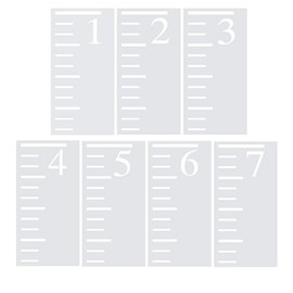7 Feet Growth Chart Stencil, 7 Pcs Kids Height Growth Chart Reusable Ruler Template for Painting on Wood Wall Paper, 12 x 6 inch