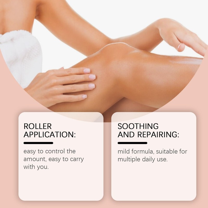 2PC Organic Castor Oil Roll-On with Rose Quartz,100% Pure Cold-Pressed
