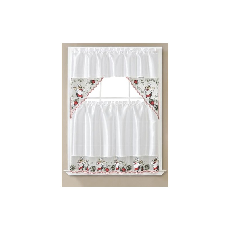 YHSF Kitchen Curtain Set 3-Piece – Elegant Tier Curtains with