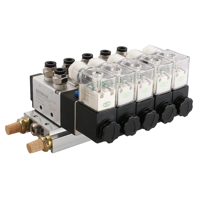 Baomain 5 Space Pneumatic Solenoid Valve 4V210-08 AC 110V PT1/4