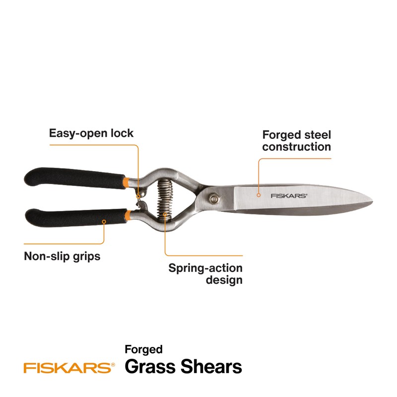 Fiskars 392230-1004 Forged Grass Shears, Black
