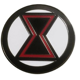 Black Superhero Widow Logo 1.25 Inch Tall Metal Enamel Pin