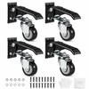 Set of 4 Retractable Workbench Casters – 2.5" 360° Swivel