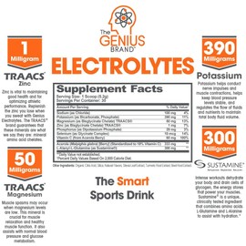 Genius Electrolyte Powder – Natural Hydration Booster | Endurance Supplement with Electrolytes (Potassium, Magnesium, Zinc) - Sugar Free, Vegan, Keto Friendly Energy - Orange Fizz (Drink Mix), 30 Sv