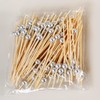 Cocktail Sticks Swizzle Picks, 200PCS Bamboo Cocktail Picks toothpicick with Pearl for Sandwich, Cocktail, Appetizer, Fruits, 12cm/4.7 inches(Silver)