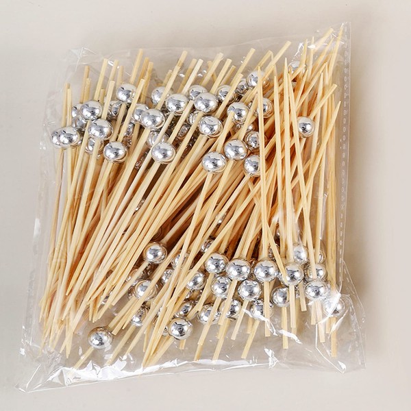 Cocktail Sticks Swizzle Picks, 200PCS Bamboo Cocktail Picks toothpicick with
