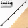 13FT Industrial Metal Stair Handrail,Round Pipe Stair Railing for Indoor/Outdoor