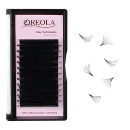 Oreola Auto Blooming Volume Eyelash Extensions Matte Black Easy Fan Lashes Russian Self Fanning Eye Lashes D Curl 0.07 15mm for DIY