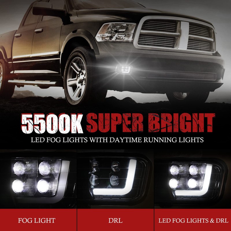 BUNKER INDUST Dodge Ram LED Fog Light with Daytime Running