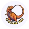 24 x 40mm Round 'T-Riffic Cartoon Dinosaur' Stickers (SK00059419)