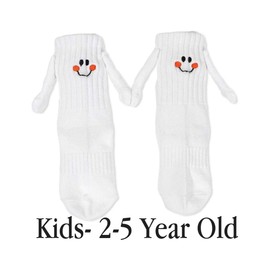 Wair Living Hand holding socks adult magnetic hand holding socks hand in hand socks Matching Socks for Couple Friends Family, 2 Pair-kids-2~5year Old, Medium