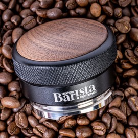 Bar.ista22 Coffee Leveler 58 mm with Elegant Walnut Wood, Coffee Distributor Tool in Beautiful Gift Box, Leveler Black Leveler Espresso Leveler