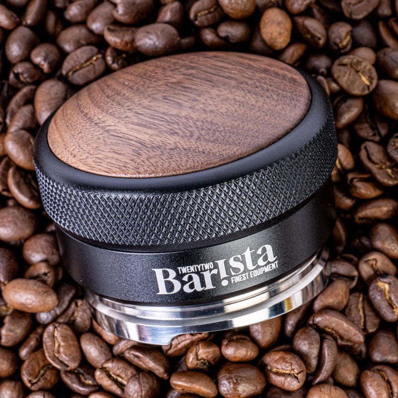 Bar.ista22 Coffee Leveler 58 mm with Elegant Walnut Wood, Coffee