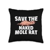 Naked Mole Rat Funny African Rodent Throw Pillow