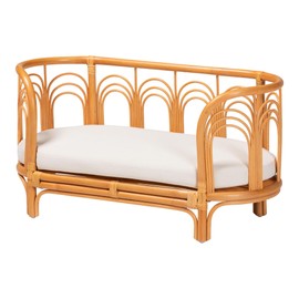 bali & pari Nariko Natural Rattan Pet Bed, Light Honey