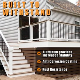 100 Pack 32" Aluminum Deck Balusters, 3/4" Diameter Black Metal Spindles for Staircase, Round Hollow Stair Balusters with Connectors and Screws for Deck Railing Porch Outdoor