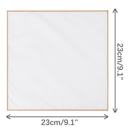 Elerevyo Cotton Handkerchiefs Color Contrast Trim Solid Color White Pocket Squares for Men Tuxedo One Size Champagne