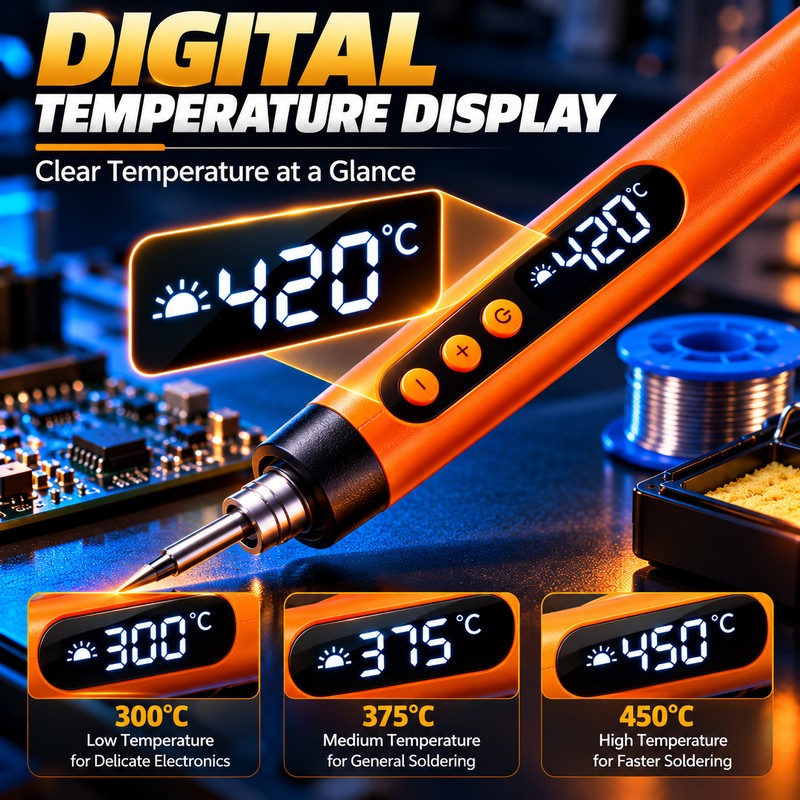 Cordless Soldering Iron Kit for Electronics Repair – Adjustable 300–450°C