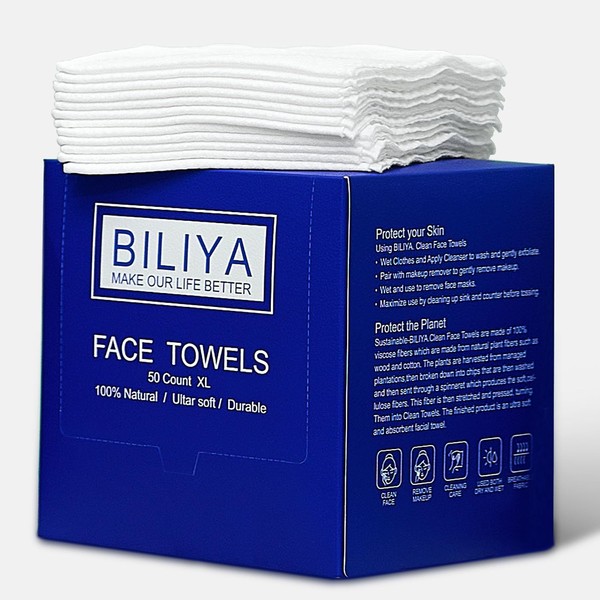 BILIYA Disposable face towel XL，Makeup Remover Dry Wipes，Ultra Soft,wipes，towels，Clean Face