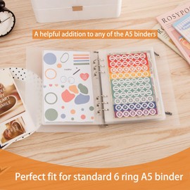 30pcs Pocket Sleeves for A5 6 Ring Binder, 1-Pocket Sheets Inserts Refill Pages for Kpop photocard, Savings Challenges, Sticker Collecting Album Binder (100 Micron Thickness per Layer)