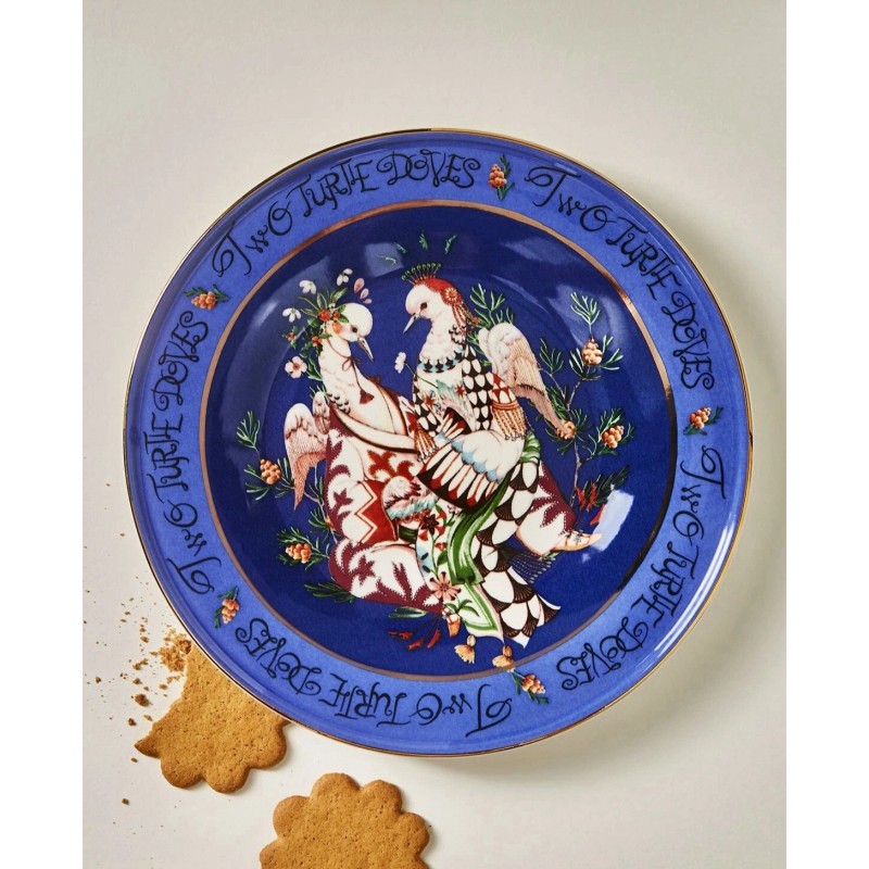 Anthropologie NEW ANTHROPOLOGIE 1 PLATE "12 DAYS" CHRISTMAS PHANNAPAST TAYCHAMAYTHAKO