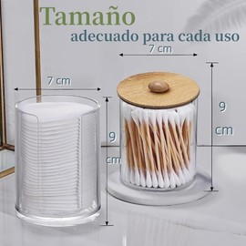 Dispensador de bastoncillos de algodón,Bote de acrílico para bastoncillos de algodón, toallitas de maquillaje, cosméticos, organización del almacenamiento en el baño (style 3)