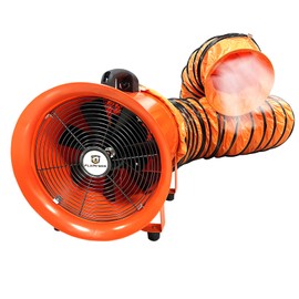 FLAPKWAN 10’’ 1536 CFM Utility Blower 320W Portable Industrial Ventilation Exhaust Fan with 33ft Duct Hose for Sucking Dust, Smoke, Odor and Overspray at Home and Workplace