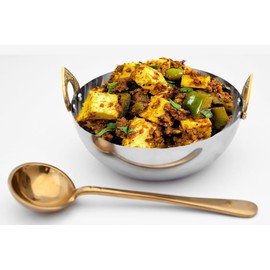 Verve CULTURE Stainless Handi Serving Bowl with brass handles