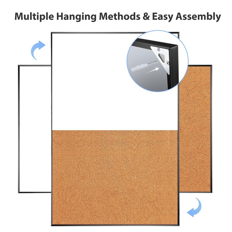ARCOBIS Cork Board White Board Combo, 36 x 24 Inch