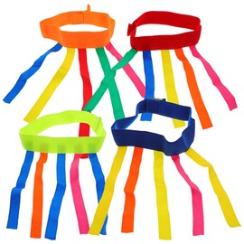 Homoyoyo 4PCS Tail Catch Game Belts,Pull Tail Game Colourful Elastic Band Running Training Props for Birthday Camping Family Gatherings Party Sports Activity - Assorted Colors